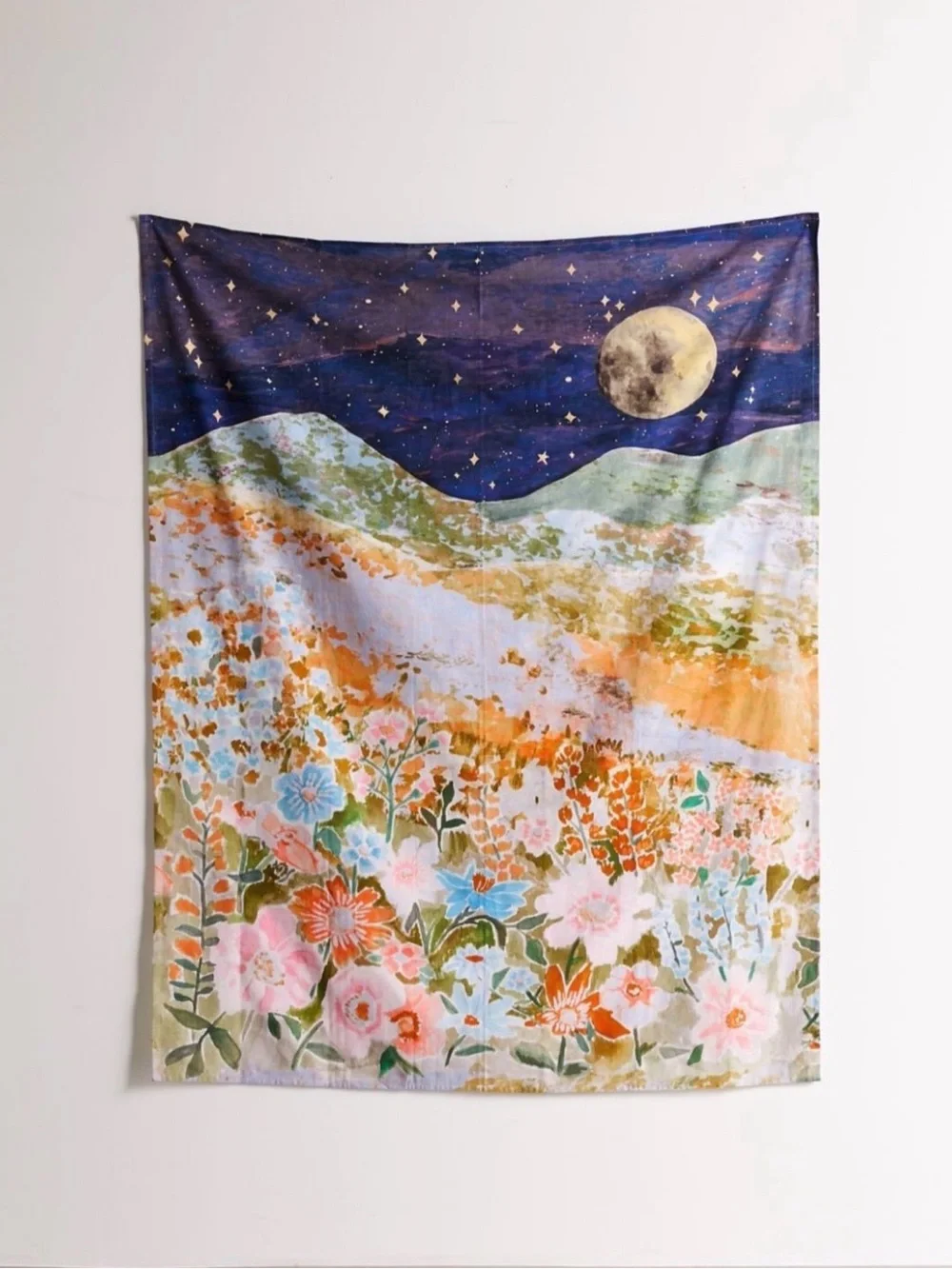 Boho Floral moon Mountain Tapestry Wall Art Urban Outfitters